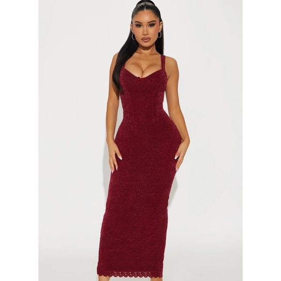 Red Velvet Corset Dress - Medium - Picture 1 of 3